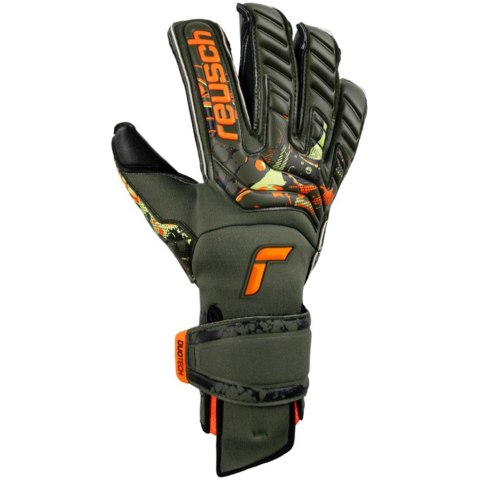 Rękawice bramkarskie Reusch Attrakt Duo Evolution AdaptiveFlex zielono-czarne 5370055 5555 Rękawice bramkarskie Reusch Attrakt Duo Evolution AdaptiveFlex zielono-czarne 5370055 5555