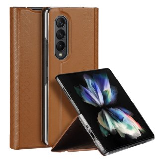 Dux Ducis Bril etui Samsung Galaxy Z Fold 3 pokrowiec z klapką portfel na kartę podstawka brązowe