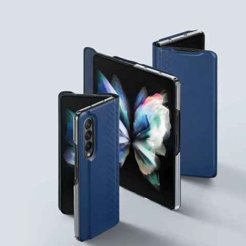 Dux Ducis Bril etui Samsung Galaxy Z Fold 3 pokrowiec z klapką portfel na kartę podstawka niebieskie