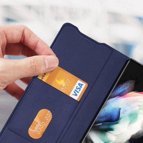 Dux Ducis Bril etui Samsung Galaxy Z Fold 3 pokrowiec z klapką portfel na kartę podstawka niebieskie