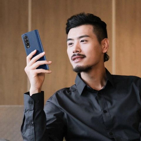 Dux Ducis Bril etui Samsung Galaxy Z Fold 3 pokrowiec z klapką portfel na kartę podstawka niebieskie