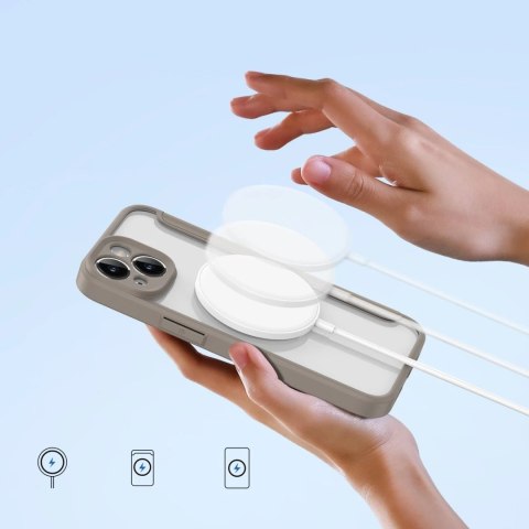 Dux Ducis Skin X Pro etui iPhone 14 magnetyczny pokrowiec MagSafe z klapką beżowy