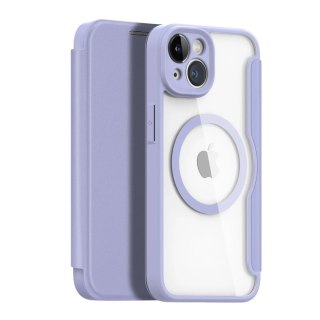 Dux Ducis Skin X Pro etui iPhone 14 magnetyczny pokrowiec MagSafe z klapką fioletowy