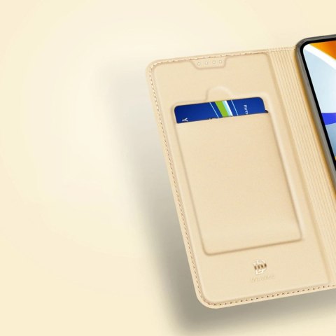 Dux Ducis Skin Pro etui Xiaomi Poco C40 pokrowiec z klapką portfel na kartę podstawka różowe