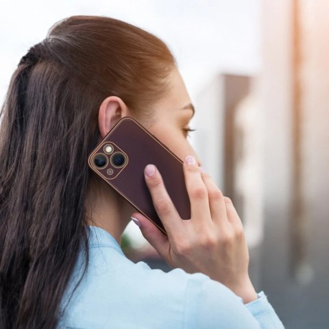 Dux Ducis Yolo etui iPhone 14 Plus elegancki pokrowiec ze skóry ekologicznej fioletowy