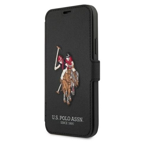 Etui na telefon US Polo Embroidery Collection book iPhone 12 Pro Max 6,7" czarny/black