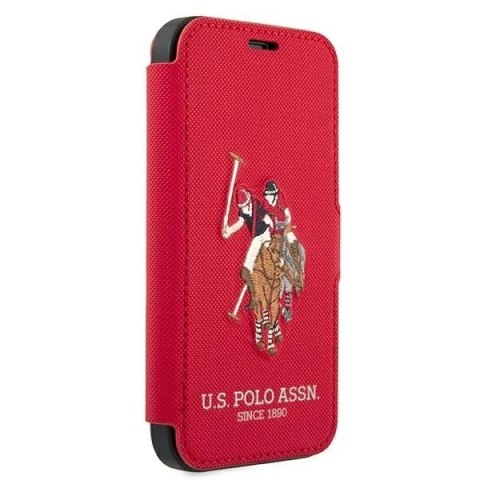 Etui na telefon US Polo Embroidery Collection book iPhone 12 mini 5,4" czerwony/red