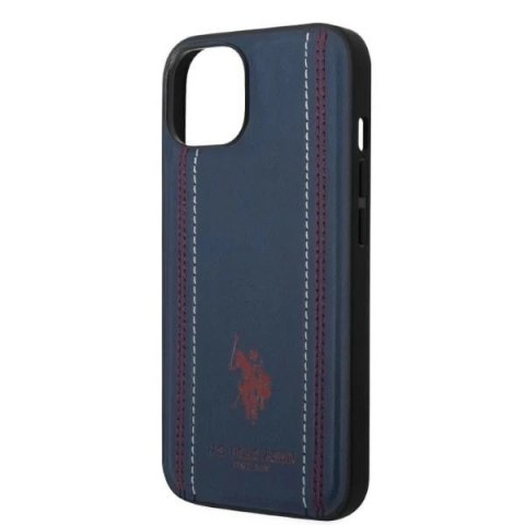 Etui na telefon US Polo Leather Stitch iPhone 14 Plus 6,7" granatowy/navy blue