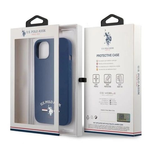 Etui na telefon US Polo Silicone Collection iPhone 13 6,1" granatowy/navy
