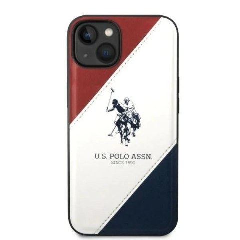 Etui na telefon US Polo Tricolor Embossed iPhone 14 Plus 6,7" biały/white