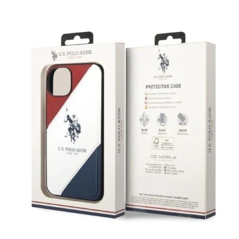 Etui na telefon US Polo Tricolor Embossed iPhone 14 Plus 6,7" biały/white
