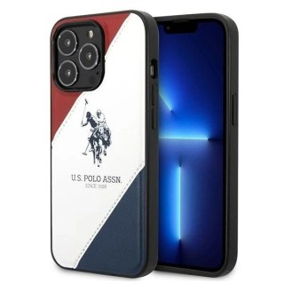 Etui na telefon US Polo Tricolor Embossed iPhone 14 Pro 6,1" biały/white