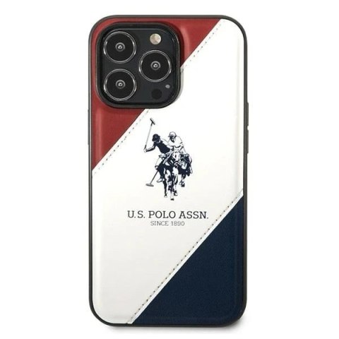 Etui na telefon US Polo Tricolor Embossed iPhone 14 Pro 6,1" biały/white