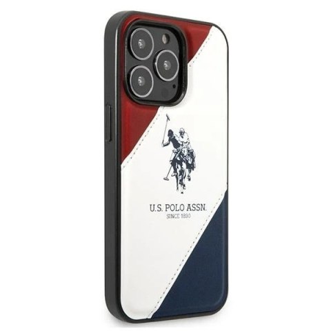 Etui na telefon US Polo Tricolor Embossed iPhone 14 Pro 6,1" biały/white