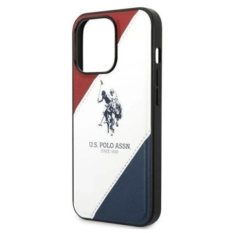 Etui na telefon US Polo Tricolor Embossed iPhone 14 Pro 6,1" biały/white