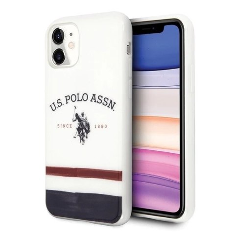 Etui na telefon US Polo Tricolor Pattern Collection iPhone 11 biały/white