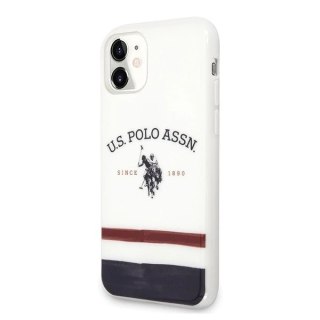 Etui na telefon US Polo Tricolor Pattern Collection iPhone 11 biały/white