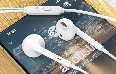 Słuchawki douszne przewodowe Vipfan M15, jack 3.5mm, 1m (białe)