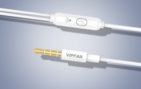 Słuchawki douszne przewodowe Vipfan M15, jack 3.5mm, 1m (białe)