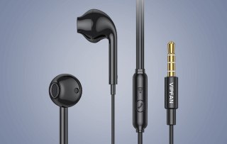 Słuchawki douszne przewodowe Vipfan M15, jack 3.5mm, 1m (czarne)