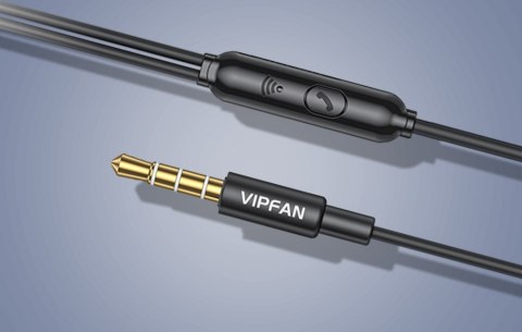 Słuchawki douszne przewodowe Vipfan M15, jack 3.5mm, 1m (czarne)