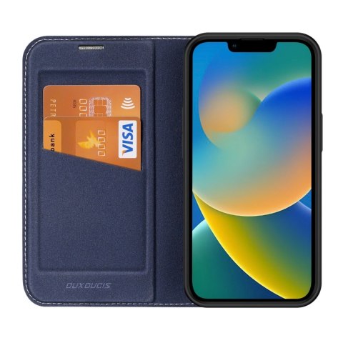 Dux Ducis Skin X2 etui do iPhone 14 pokrowiec z magnetyczną klapką niebieski