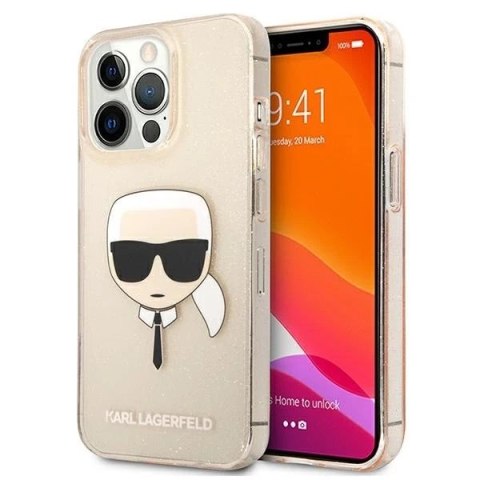 Etui Karl Lagerfeld KLHCP13XKHTUGLGO do iPhone 13 Pro Max 6,7" hardcase Glitter Karl`s Head