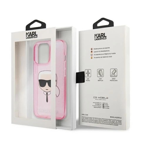 Karl Lagerfeld KLHCP13XKHTUGLP iPhone 13 Pro Max 6,7" hardcase Glitter Karl`s Head