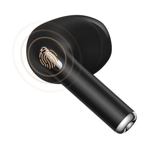 Słuchawki Baseus E8 bezprzewodowe Bluetooth 5.0 TWS douszne wodoodporne IPX5 czarny (NGE8-01)