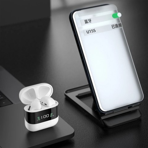 Słuchawki Dudao U15S dokanałowe TWS ze wskaźnikiem stanu naładowania biały (U15S)