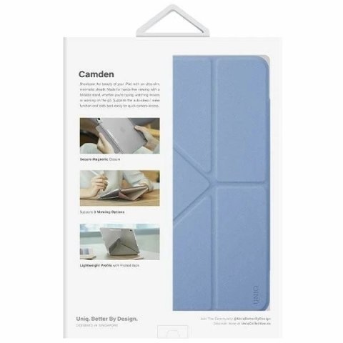 Etui na tablet UNIQ Camden do iPad 10 gen. (2022) / 11 gen. (2025) niebieski/northern blue Antimicrobial