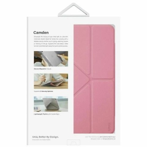 Etui na tablet UNIQ Camden do iPad 11 gen. (2025) / iPad 10 gen. (2022) różowy/rouge pink Antimicrobial