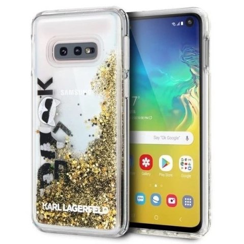 Etui na telefon Karl Lagerfeld do Samsung Galaxy S10e czarno-złoty/black & gold hard case Glitter