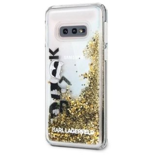 Etui na telefon Karl Lagerfeld do Samsung Galaxy S10e czarno-złoty/black & gold hard case Glitter
