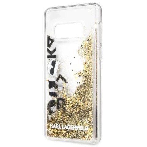 Etui na telefon Karl Lagerfeld do Samsung Galaxy S10e czarno-złoty/black & gold hard case Glitter