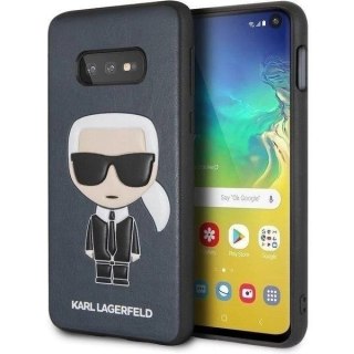 Etui na telefon Karl Lagerfeld do Samsung Galaxy S10e hardcase granatowy/navy Iconic Karl Embossed