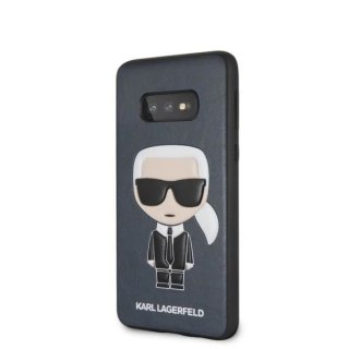 Etui na telefon Karl Lagerfeld do Samsung Galaxy S10e hardcase granatowy/navy Iconic Karl Embossed