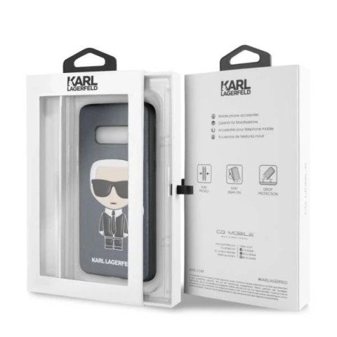 Etui na telefon Karl Lagerfeld do Samsung Galaxy S10e hardcase granatowy/navy Iconic Karl Embossed