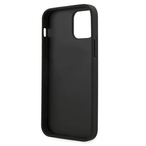 Etui na telefon Karl Lagerfeld do iPhone 12/12 Pro 6,1" czarny/black hardcase Saffiano Ikonik Karl&Choupette Head