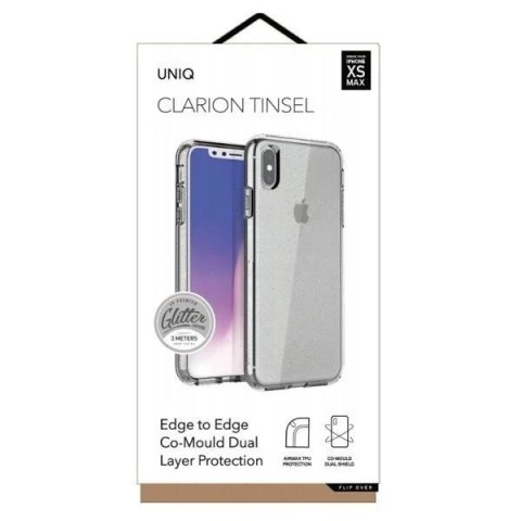 Etui na telefon UNIQ Clarion Tinsel do iPhone Xs Max przezroczysty/lucent clear