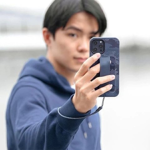 Etui na telefon UNIQ Heldro do iPhone 12/12 Pro 6,1" niebieski moro/marine camo Antimicrobial