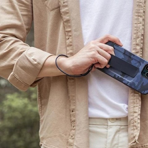 Etui na telefon UNIQ Heldro do iPhone 12/12 Pro 6,1" niebieski moro/marine camo Antimicrobial