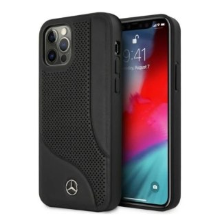 Etui ochronne Mercedes MEHCP12MCDOBK do Apple iPhone 12 / 12 Pro 6,1" czarny/black hardcase Leather Perforated Area