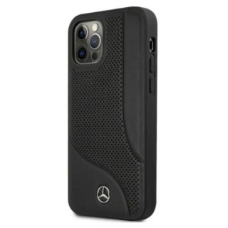 Etui ochronne Mercedes MEHCP12MCDOBK do Apple iPhone 12 / 12 Pro 6,1" czarny/black hardcase Leather Perforated Area