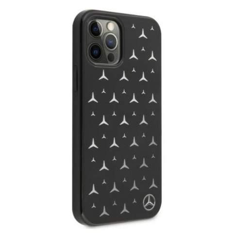 Etui ochronne Mercedes MEHCP12MESPBK do Apple iPhone 12 / 12 Pro 6,1" czarny/black hardcase Silver Stars Pattern