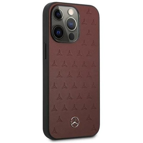 Etui ochronne Mercedes MEHCP13LPSQRE do Apple iPhone 13 Pro / 13 6,1" czerwony/red hardcase Leather Stars Pattern