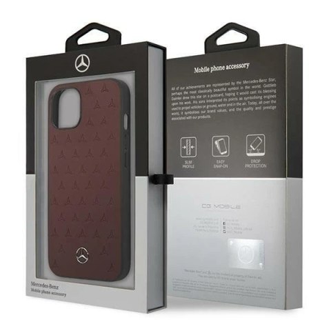 Etui ochronne Mercedes MEHCP13MPSQRE do Apple iPhone 13 6,1" czerwony/red hardcase Leather Stars Pattern