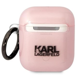 Etui ochronne na słuchawki Karl Lagerfeld do Airpods 1/2 cover różowy/pink Ikonik Choupette