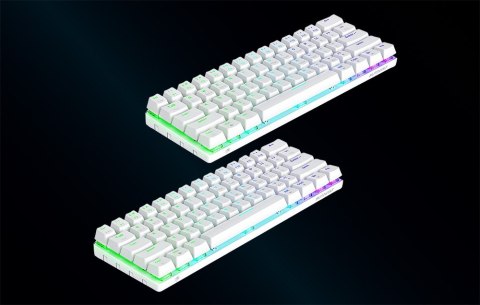 Bezprzewodowa klawiatura gamingowa, mechaniczna BlitzWolf BW-KB0, Red switch, RGB (biała)