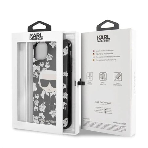 Etui Karl Lagerfeld KLHCN65FLFBBK do iPhone 11 Pro Max Flower Ikonik Karl